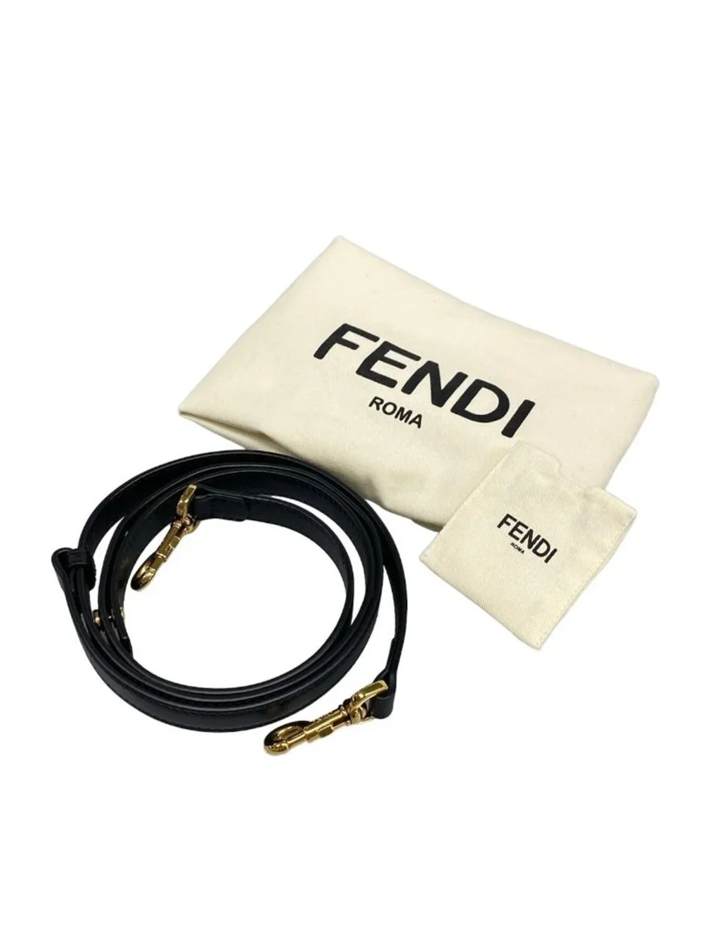 Fendi Handbag Mini Visible Beige Black Leather